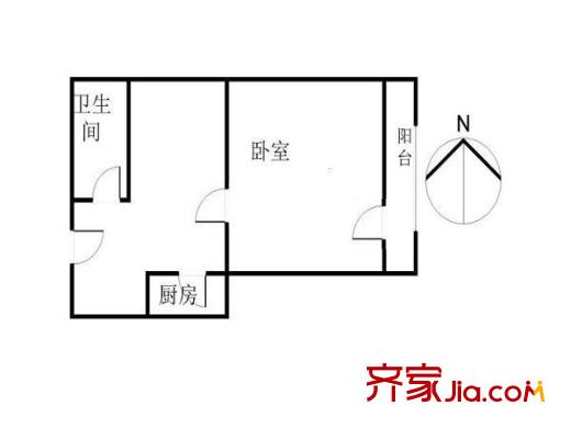 玉泉公寓 1室 戶型圖