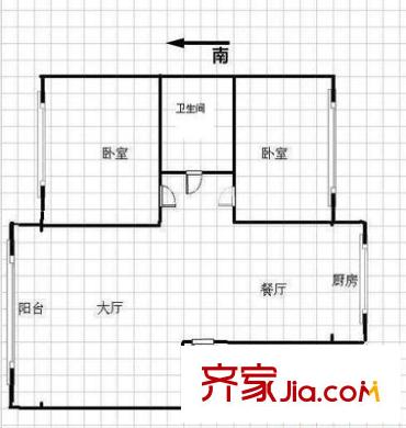 康隆苑戶型圖戶型圖 2室2廳1衛(wèi)1廚