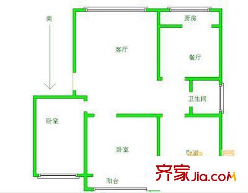 康隆苑戶型圖戶型圖 3室1廳1衛(wèi)1廚