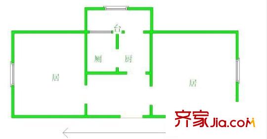 賓水西里戶型圖戶型圖 2室1廳1衛(wèi)1廚