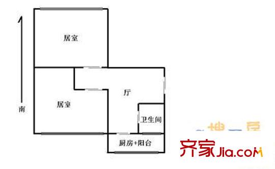 禮貌樓戶型圖 戶型圖 2室1廳1衛(wèi)1廚