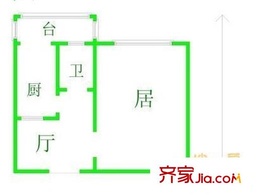 賓水西里戶型圖戶型圖 1室1廳1衛(wèi)1廚