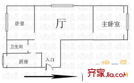 禮貌樓戶型圖戶型圖 2室1廳1衛(wèi)1廚