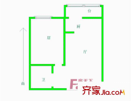 福澤溫泉公寓戶型圖戶型圖 1室1廳1衛(wèi)1廚