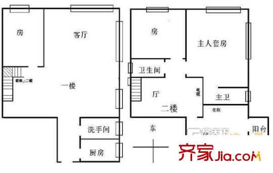 逸雅居户型图5室2厅户型图