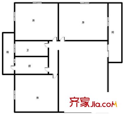 君紫花园 3室 户型图