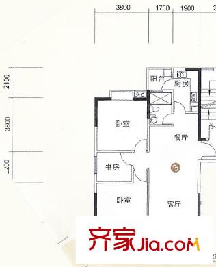 恒鑫御雅庭户型图御芸阁3,6,9层03单元 3室2厅1卫1厨
