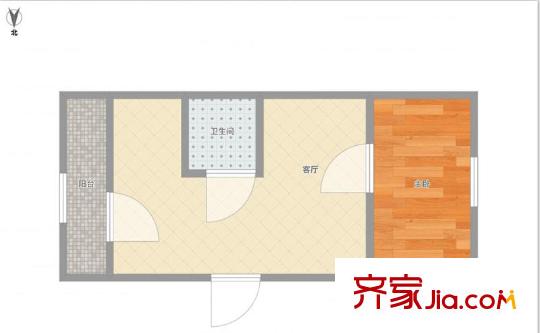 宜君西里 1室 戶型圖