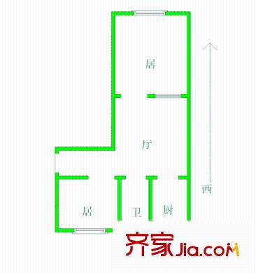 宜君西里戶型圖戶型圖 2室1廳1衛(wèi)1廚