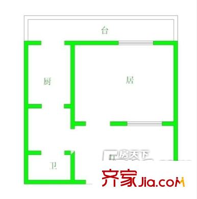宜君西里戶型圖戶型圖 1室1廳1衛(wèi)1廚