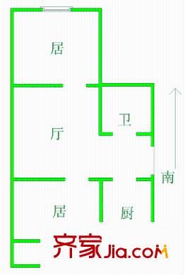 宜君西里戶型圖戶型圖 2室1廳1衛(wèi)1廚