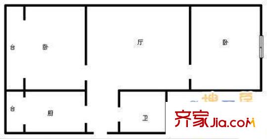 和富里戶型圖戶型圖 3室1廳1衛(wèi)1廚