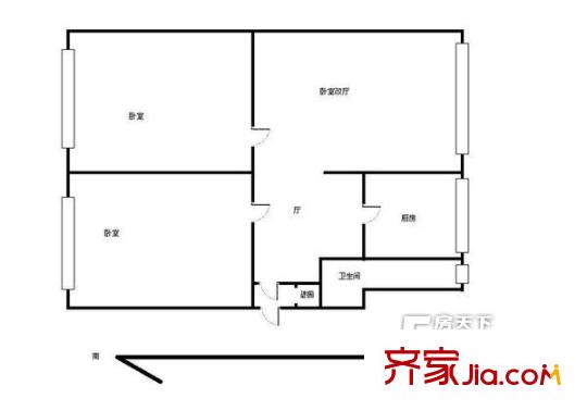 榮遷西里戶型圖戶型圖 3室1廳1衛(wèi)1廚