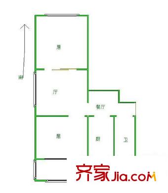 榮遷西里戶型圖戶型圖 2室2廳1衛(wèi)1廚
