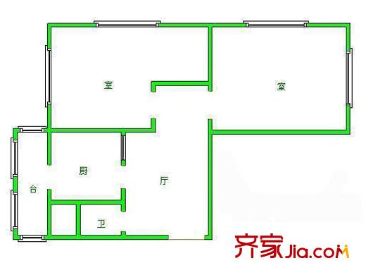 榮遷西里戶型圖戶型圖 2室1廳1衛(wèi)1廚