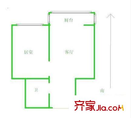 本溪樓戶型圖戶型圖 1室1廳1衛(wèi)1廚