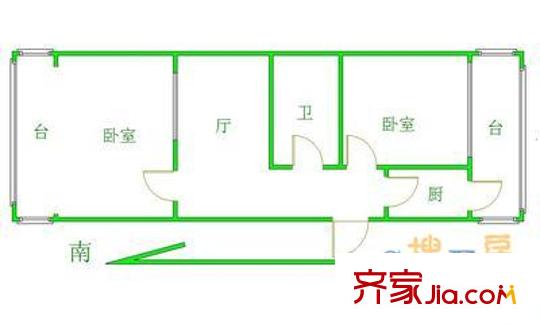 吉慶里戶型圖戶型圖 2室1廳1衛(wèi)1廚