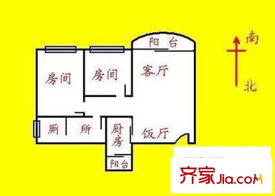 金穗雅园户型图2室2厅户型图 2室2厅2卫1厨