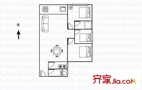 金穗雅园户型图3室2厅户型图 3室2厅2卫1厨