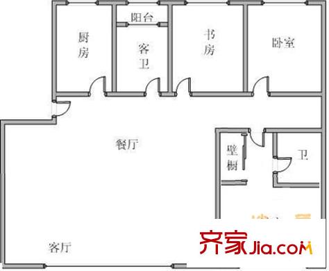 金達(dá)園戶型圖戶型圖 3室2廳2衛(wèi)1廚