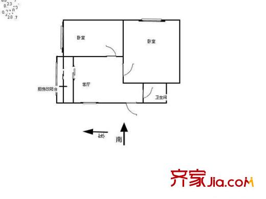 川北里戶型圖戶型圖 2室1廳1衛(wèi)1廚