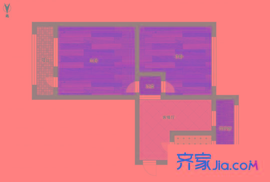 鳳園里 2室 戶型圖