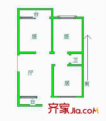 金達(dá)園戶型圖戶型圖 3室1廳1衛(wèi)1廚