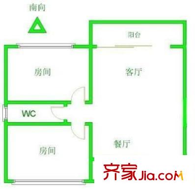 柏蕙花园户型图2室2厅户型图 2室2厅1卫1厨