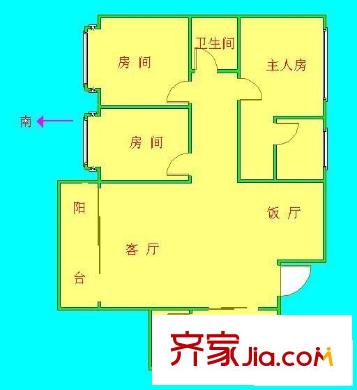 瑞心苑户型图3室2厅户型图 3室2厅2卫1厨