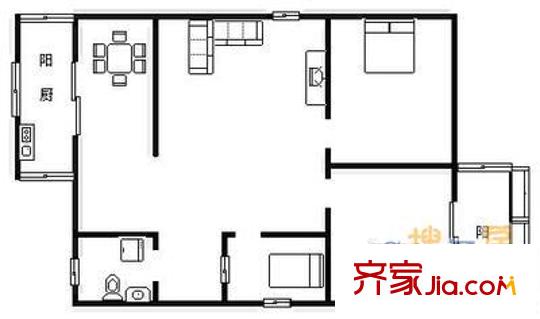 園蔭里戶(hù)型圖戶(hù)型圖  2室1廳1衛(wèi)1廚