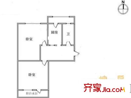 園蔭里戶型圖戶型圖 2室1廳1衛(wèi)1廚