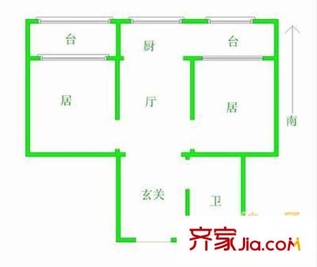 園蔭里戶(hù)型圖戶(hù)型圖 2室1廳1衛(wèi)1廚