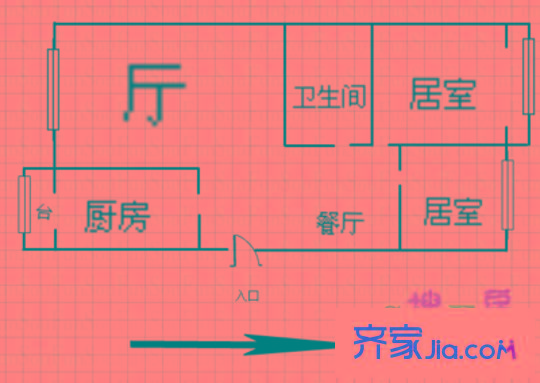 星瀾園戶型圖戶型圖 2室1廳1衛(wèi)1廚