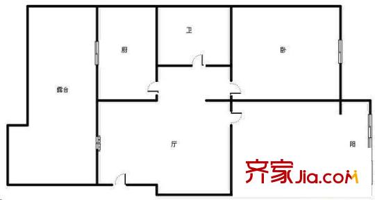 星瀾園戶型圖戶型圖 2室1廳1衛(wèi)1廚