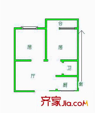 星瀾園戶型圖戶型圖 2室1廳1衛(wèi)1廚