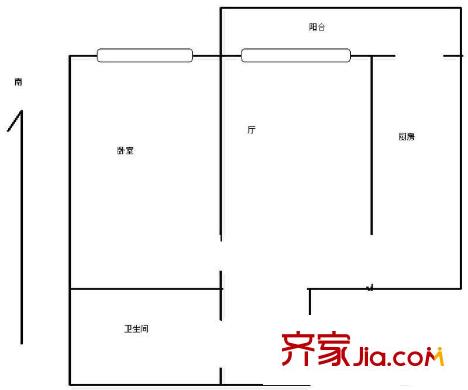 中山門南里戶型圖戶型圖 1室1廳1衛(wèi)1廚