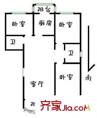 貽成東園戶型圖戶型圖 3室2廳2衛(wèi)1廚
