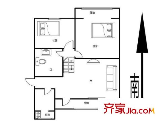 貽成東園戶型圖戶型圖 2室1廳1衛(wèi)1廚