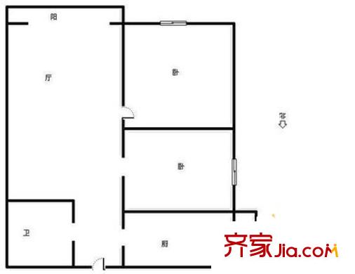 佳園北里戶型圖戶型圖 2室1廳1衛(wèi)1廚