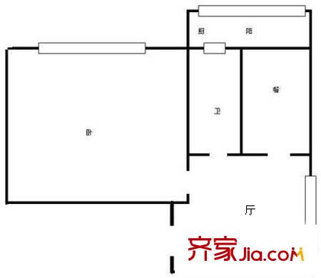 佳園北里戶型圖戶型圖 1室1廳1衛(wèi)1廚