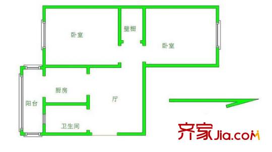 佳榮里 2室 戶型圖
