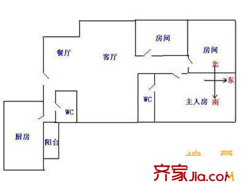 安骏大厦 3室 户型图