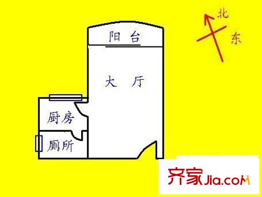 益鹏翠苑户型图1室0厅户型图 1室1卫1厨