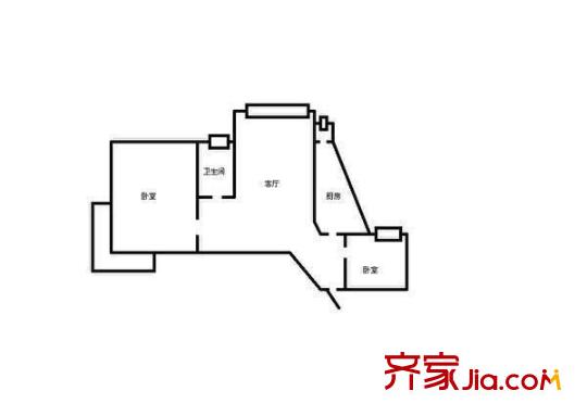 新都大廈戶型圖戶型圖 2室1廳1衛(wèi)1廚