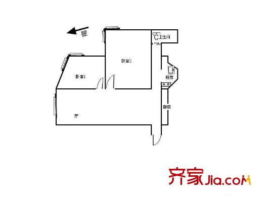 新都大廈戶型圖戶型圖 2室1廳1衛(wèi)1廚
