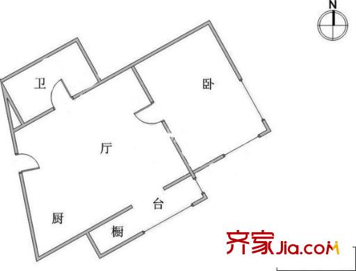 新都大廈戶型圖戶型圖 1室1廳1衛(wèi)1廚