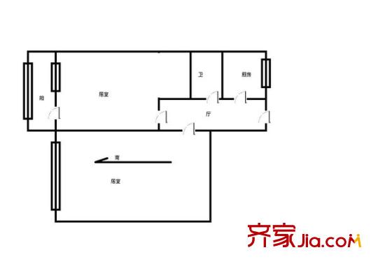 金泉里戶型圖戶型圖 2室1廳1衛(wèi)1廚