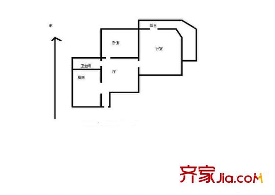 金泉里戶型圖戶型圖 2室1廳1衛(wèi)1廚