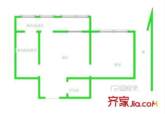 濱海龍都戶型圖戶型圖 1室1廳1衛(wèi)1廚