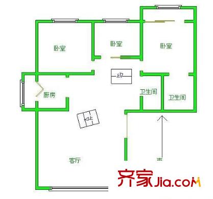 金環(huán)里戶型圖戶型圖 3室1廳1衛(wèi)1廚